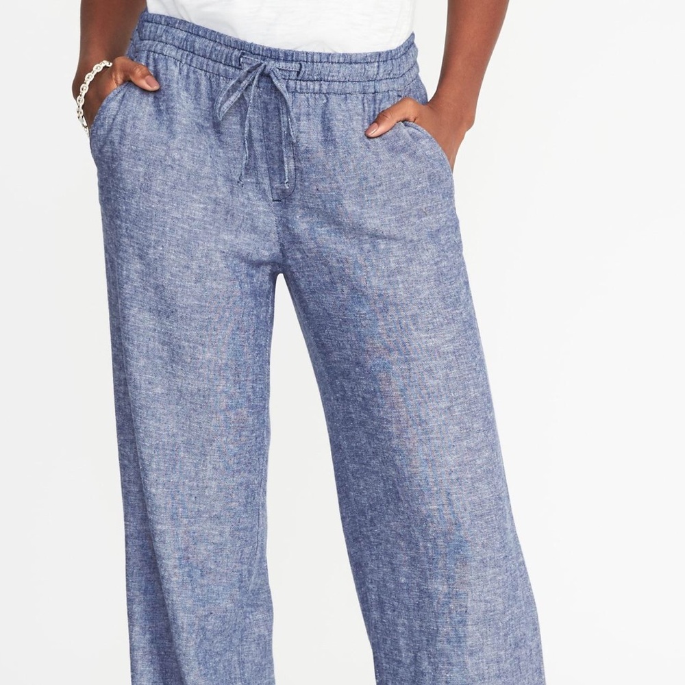 HOLD@rhea_laughlin Boho Wide-Leg Linen Blend Pants - Picture 5 of 6
